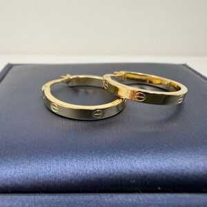 18K Genuine Gold Hoop Earrings (Preowned)